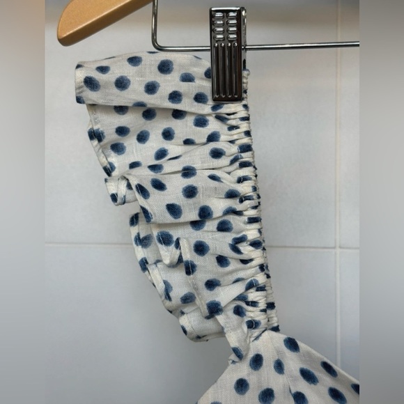 H&M Navy Polka Dot Ruffle Strap Tank Top Size Small NWT - Picture 3 of 7